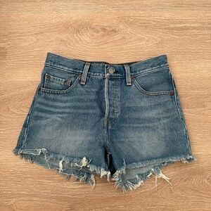 Levi's Distressed Denim Blue Jean Shorts